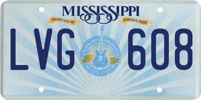 MS license plate LVG608