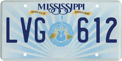 MS license plate LVG612