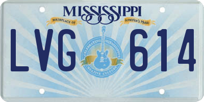 MS license plate LVG614