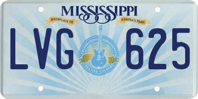 MS license plate LVG625