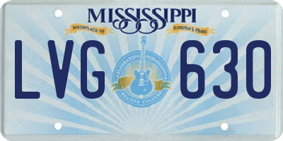 MS license plate LVG630