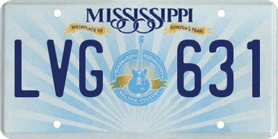 MS license plate LVG631