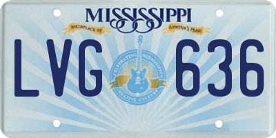 MS license plate LVG636