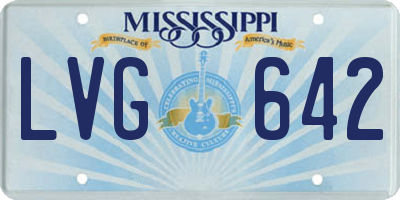 MS license plate LVG642
