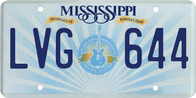 MS license plate LVG644