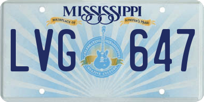 MS license plate LVG647