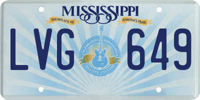 MS license plate LVG649