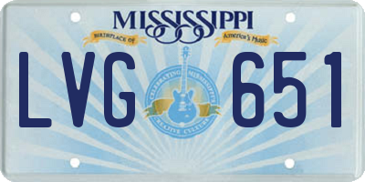 MS license plate LVG651