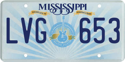 MS license plate LVG653