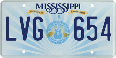 MS license plate LVG654