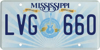 MS license plate LVG660