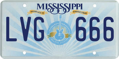 MS license plate LVG666