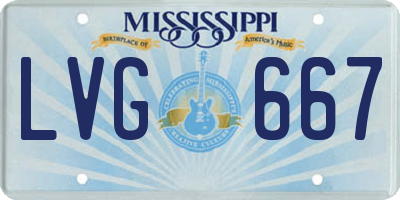 MS license plate LVG667