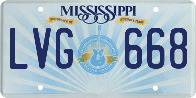 MS license plate LVG668