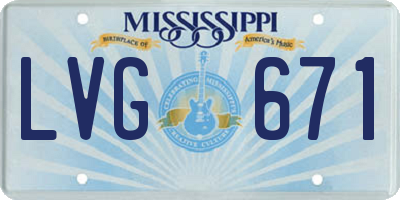 MS license plate LVG671