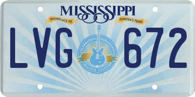 MS license plate LVG672