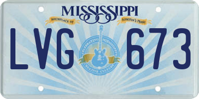 MS license plate LVG673