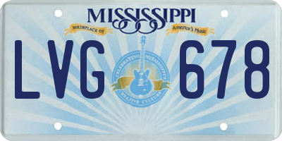 MS license plate LVG678