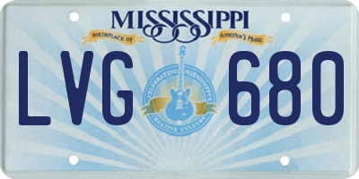 MS license plate LVG680