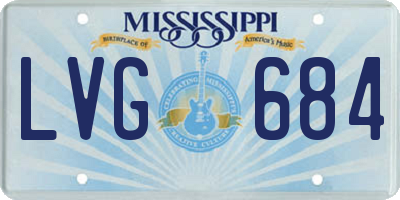MS license plate LVG684