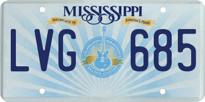 MS license plate LVG685