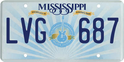 MS license plate LVG687