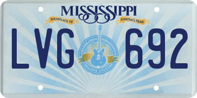 MS license plate LVG692
