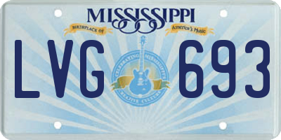 MS license plate LVG693