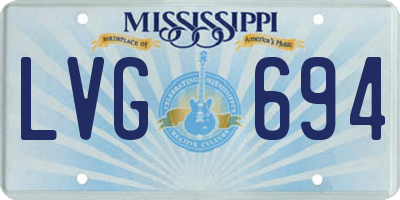 MS license plate LVG694