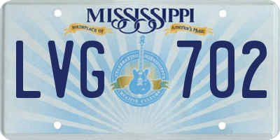 MS license plate LVG702