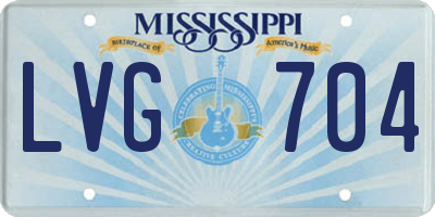MS license plate LVG704