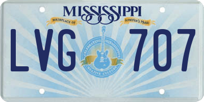 MS license plate LVG707
