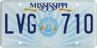 MS license plate LVG710