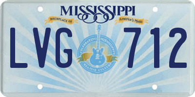MS license plate LVG712