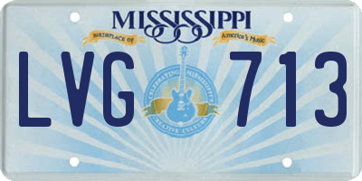 MS license plate LVG713