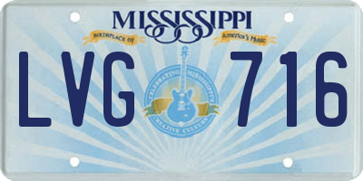 MS license plate LVG716