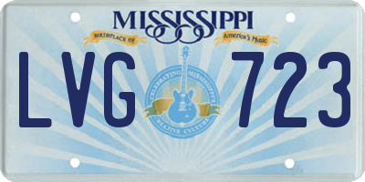 MS license plate LVG723