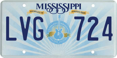 MS license plate LVG724