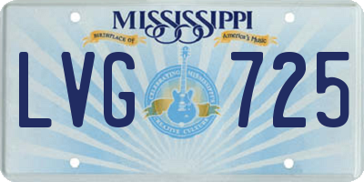 MS license plate LVG725