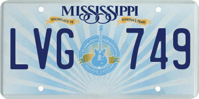 MS license plate LVG749