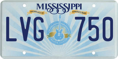 MS license plate LVG750