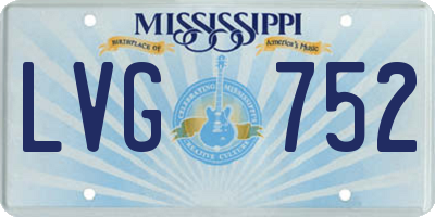 MS license plate LVG752