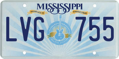 MS license plate LVG755