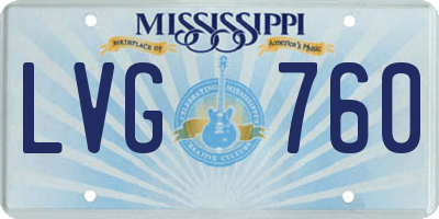 MS license plate LVG760