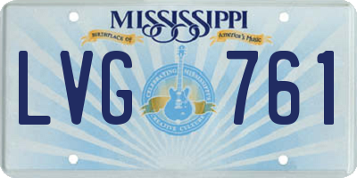 MS license plate LVG761
