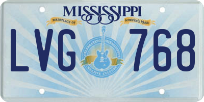 MS license plate LVG768