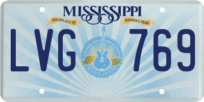 MS license plate LVG769