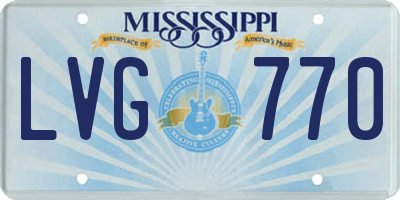 MS license plate LVG770