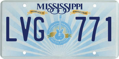 MS license plate LVG771