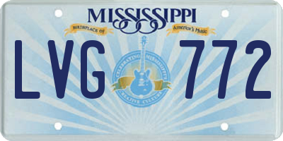 MS license plate LVG772
